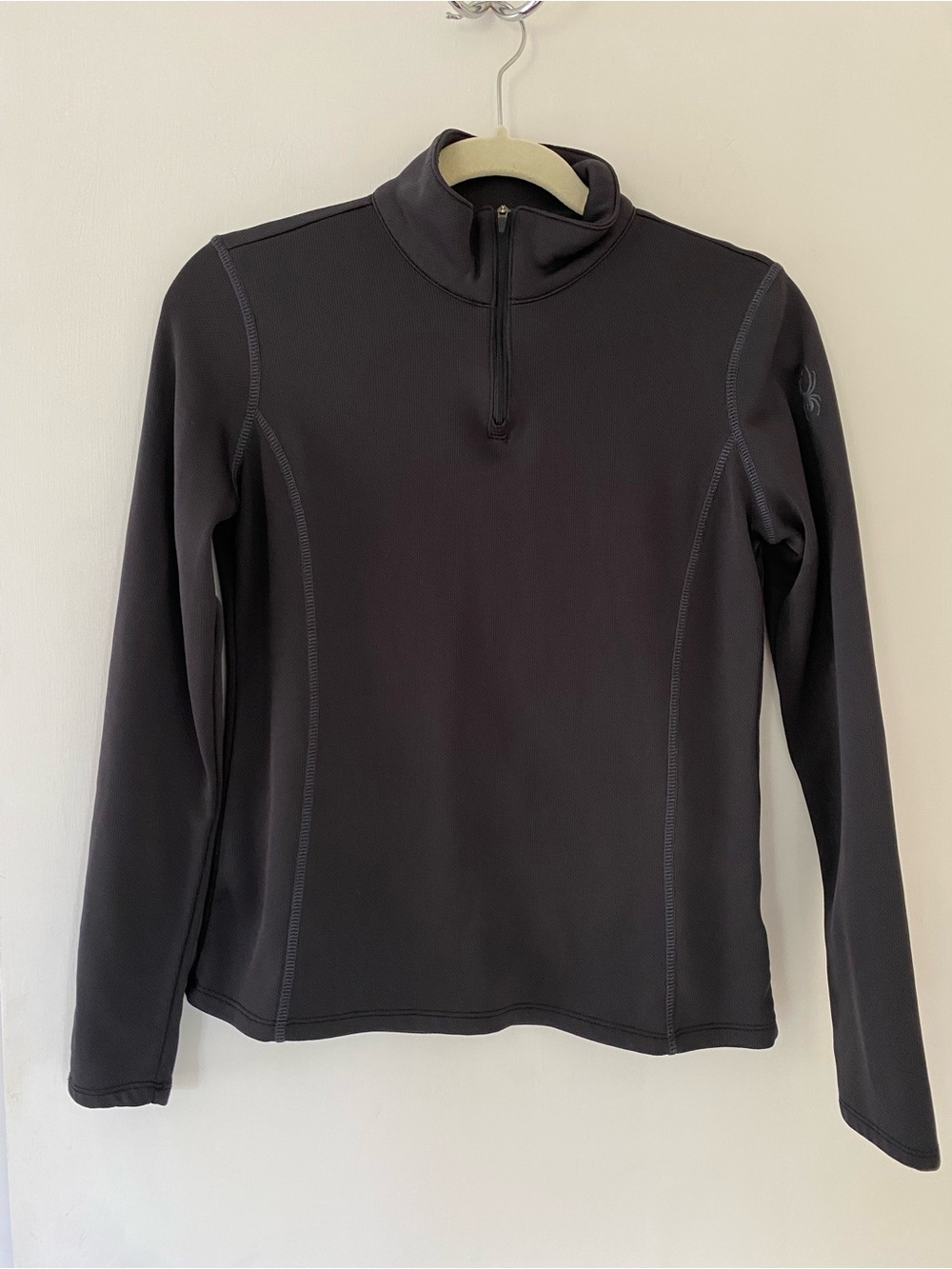 Spyder Black Quarter-Zip Performance Top Base Layer Hiking Skiing Size Small